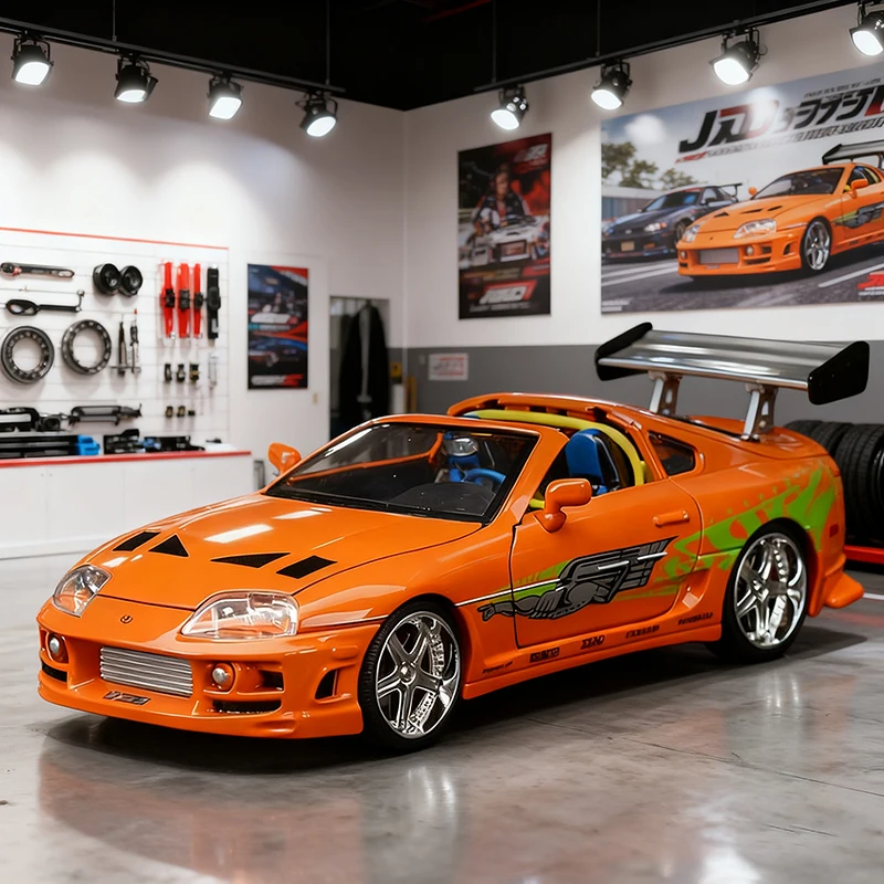 

JADA 1:24 Brian Supra, легкосплавный автомобиль, литье под давлением и игрушечный транспорт, модель автомобиля, миниатюрная масштабная модель автомобиля, игрушки для детей