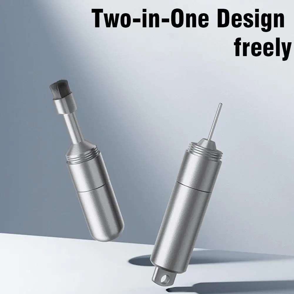 2 في 1 بطاقة SIM صينية أداة إزالة الصواميل المحمولة سلسلة مفاتيح صغيرة إخراج دبابيس متعددة الوظائف EDC سماعة تنظيف فرشاة الهاتف المحمول #6