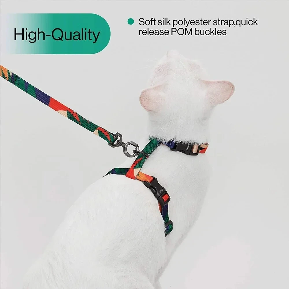 Cat Harness Cat Towing Rope Escape Proof Adjustable Kitten Harness For Large Small Cats Lightweight Soft Pet Safety Harness