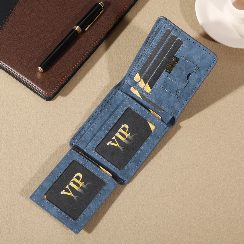 Évjárat Matt bőrből men's pénztárca - Kávé tri-fold vel multi-card slots, Papírpénz csipesz, majd Szegfű Felszel