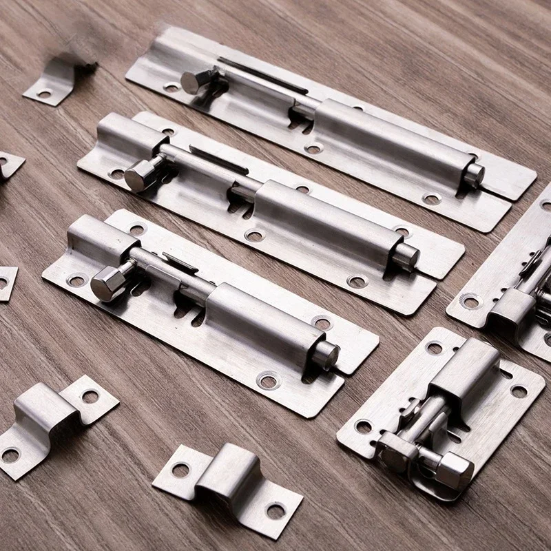 Apstelle 1Pcs 1.5/2/2.5/3/4/5/6/8/10/12 Inch Stainless Steel Door Latch Sliding Lock Bolt Latch Hasp Staple Gate Safety Lock