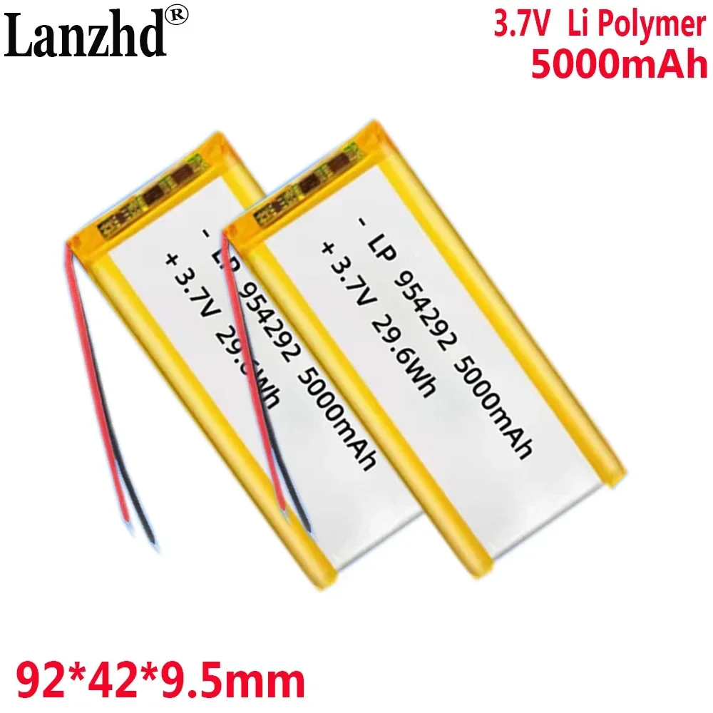 1-15PCS Li ion batteries 3.7V 5000mAh lithium-ion Li polymer battery For mobile power charge treasure tablet pc BANK GPS 954292