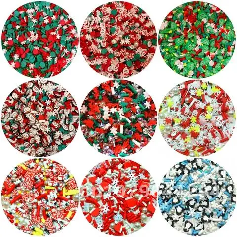 

Christmas Polymer Clay Slices Slime Flake Sprinkle DIY Resin Jewelry Crafts Elk Snowflakes Xmas Nail Art Glitter Accessories