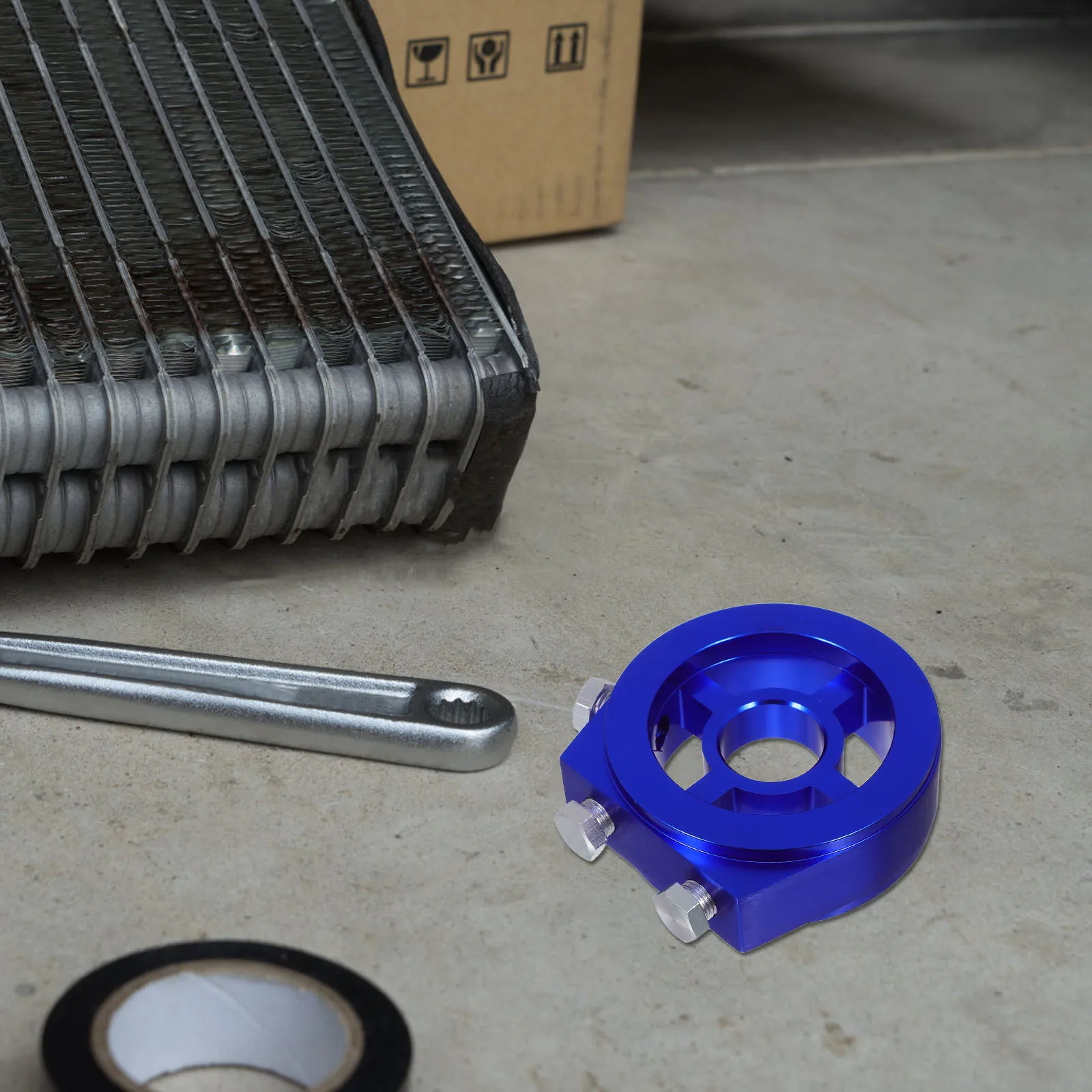 

Universal Oil Cooler Adapter Aluminum Alloy Sandwich Plate for Temperature Gauge Efficient Heat Dissipation and Easy