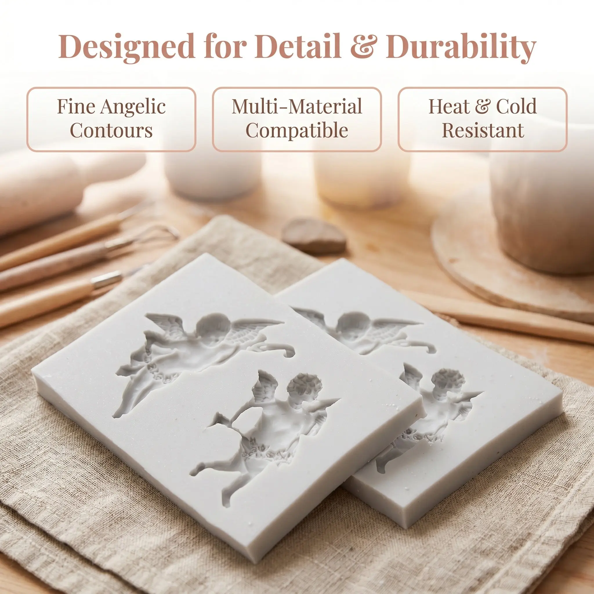 Candle Wax Mold DIY Plaster Craft Molds Aromatherapy 3D Silicone Decoration Angel Figurine Shape Soap Beeswax