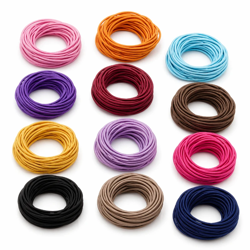 

45/90M 2mm Colorful Braided Elastic Cord Round Stretch Rope for Hairband Hat Shoelace Mask Drawstring Sewing DIY Craft Trim Hood