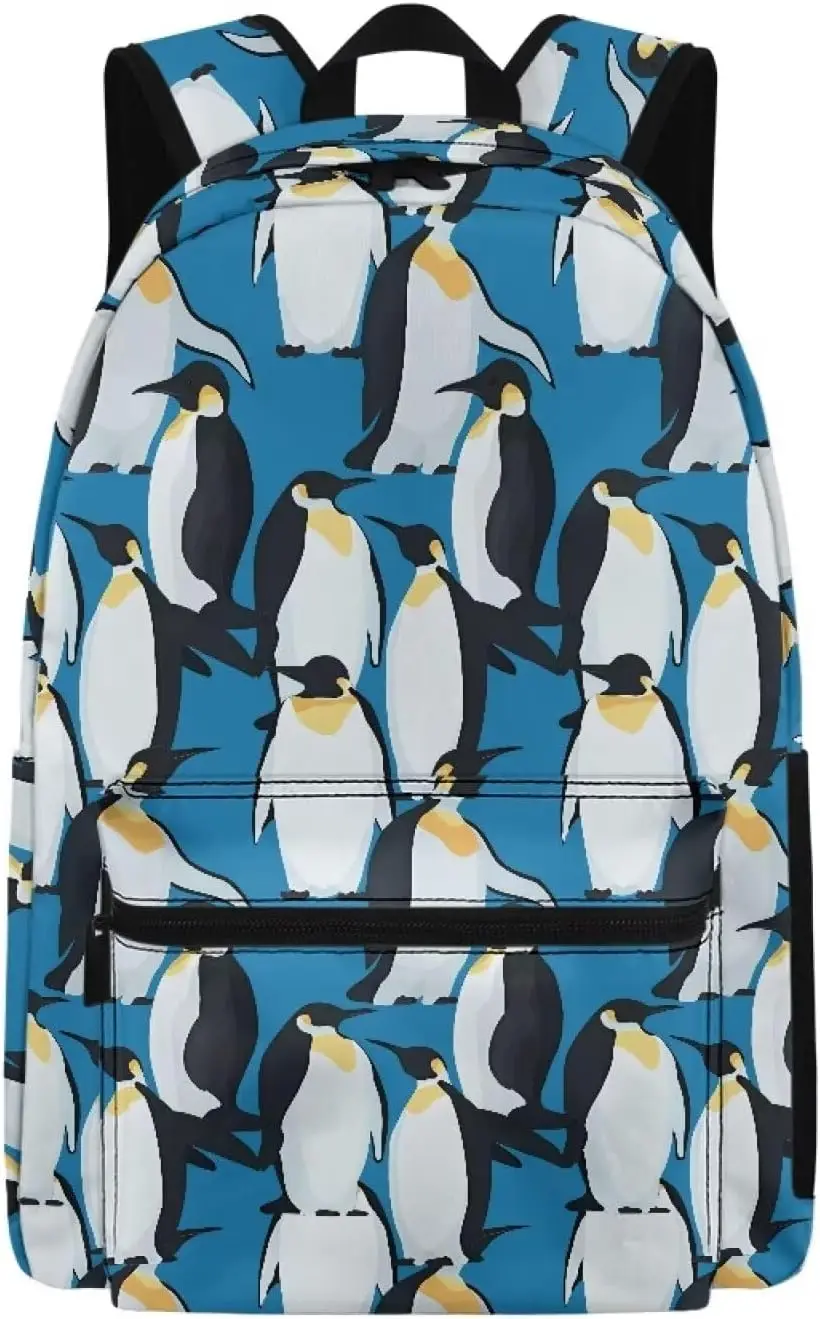 Penguin Blue  School Backpack For Kids Boys Girls Elementary Animal Bookbag  Large Travel Bag Daypack