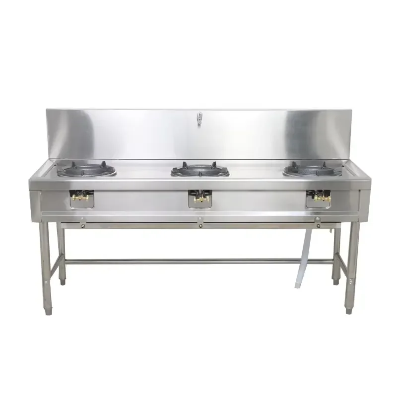 Commercial 3 Burner Stainless Steel Gas Stove Industrial Wok Range for Hotel Restaurant Kitchen Cooking Equipment