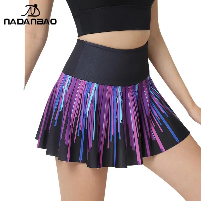 Nadanbao Floral Print Shorts Skirt Fashion High Waist Pleated Running Dress Women sports Tennis Summer Women's Clothing 2025