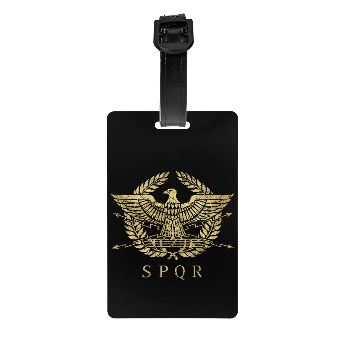 

Retro Roman Empire Emblem Luggage Tag Coat of Arms Gladiator Imperial Golden Eagle Cover ID Label for Travel Bag Suitcase