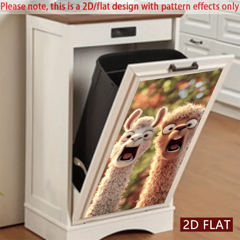 Funny Humorous Alpaca Creative Decor Sticker Self-Adhesive Wall Sticker For Household Trash Cans Premium Quality PVC Material
