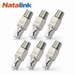 WoeoW 6PCS RJ45 Cat6A Cat7 Cat8 Connectors Tool-Free Reusable Shielded Ethernet Termination Plugs for 23AWG SFTP UTP Cable