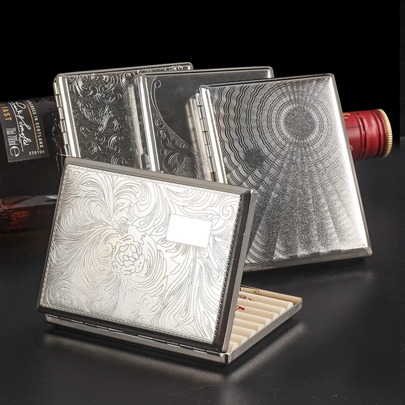 10cm Metal Cigarette Case Men\'s Creative Printing Cigarette Holder Anti-Pressure and Moisture Cigarette Case Accessories