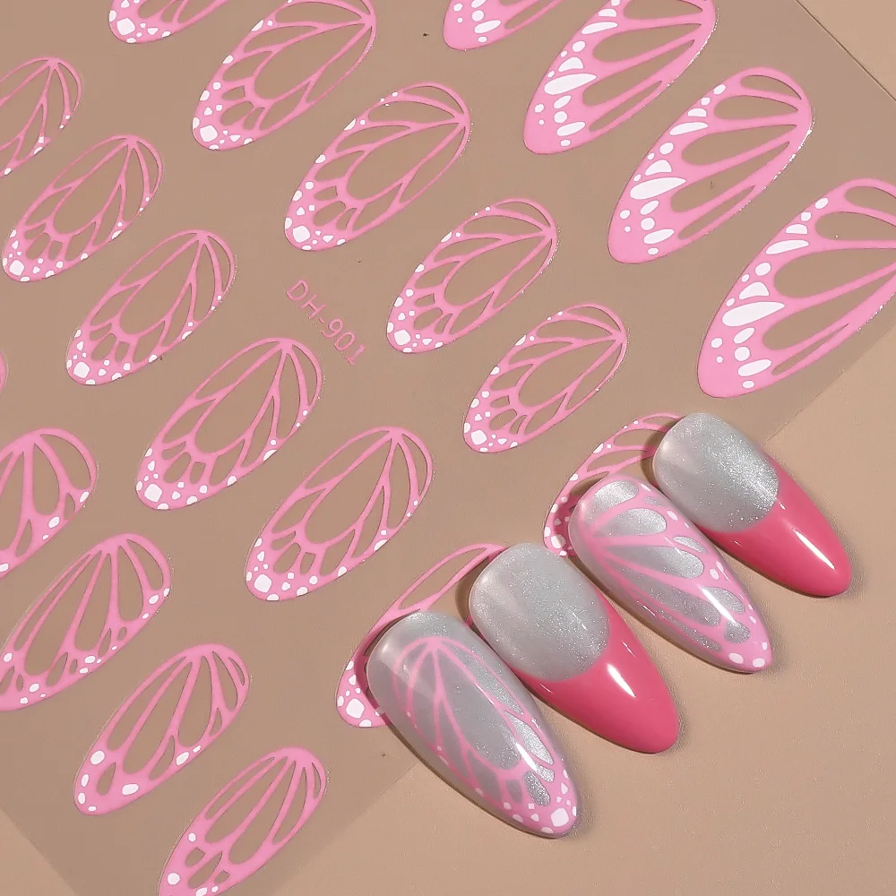 

Trendy IG Butterfly Wing Nail Stickers Transparent Fairy Insect Nail Art Decals for DIY Manicure