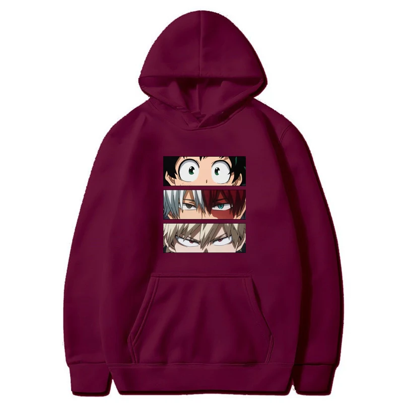 Hoodies My Hero Academia para mulheres, mangas compridas, moletons casuais de grandes dimensões, desenhos animados japoneses, moletom solto