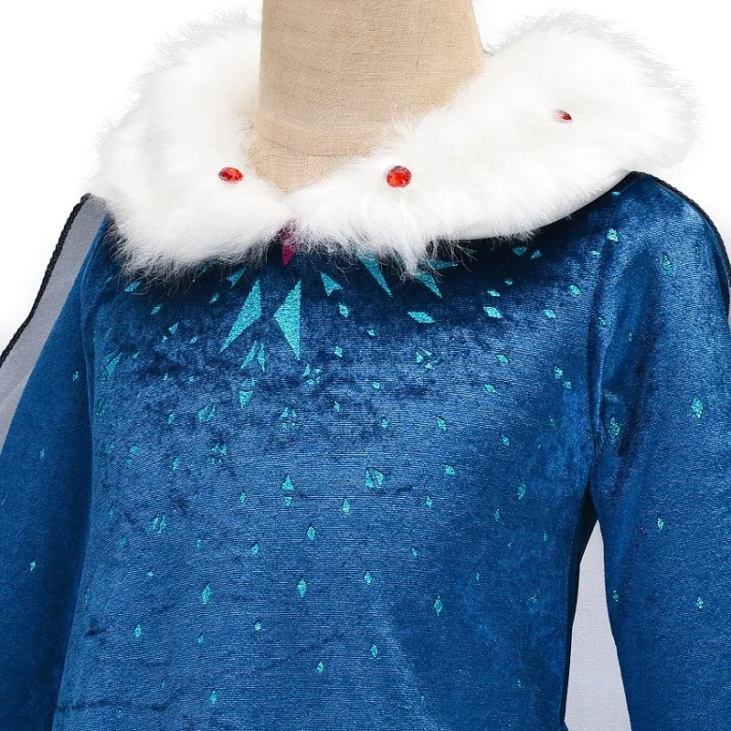 Mädchen Eis-Fantasie-Prinzessin Mesh-Ballkleid Kinder Cosplay-Kleid für Halloween, Karneval, Geburtstag, Themenparty, Rollenspiel – Detail 4