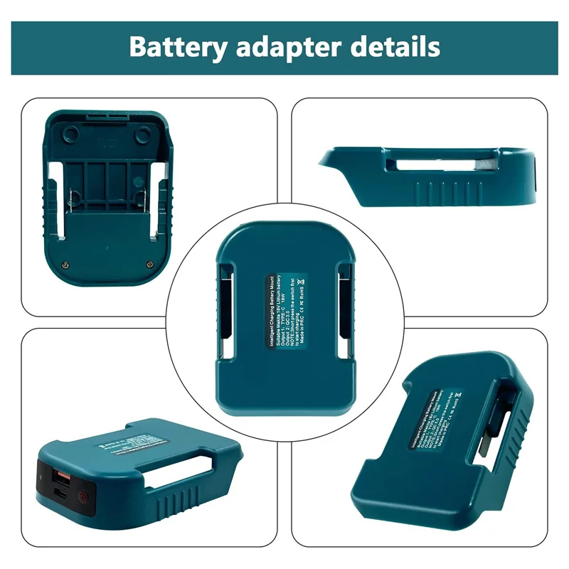AB08-2 pacote adaptador de carregador usb para bateria com usb & tipo-c adaptador de roda de energia de carregamento rápido carregador usb