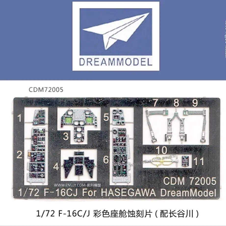 Dream Model CDM72005 1/72 F-16CJ Colorful Cockpit Photo Etched Parts Detail Up Parts For HASEGAWA HA00448 / HA07232