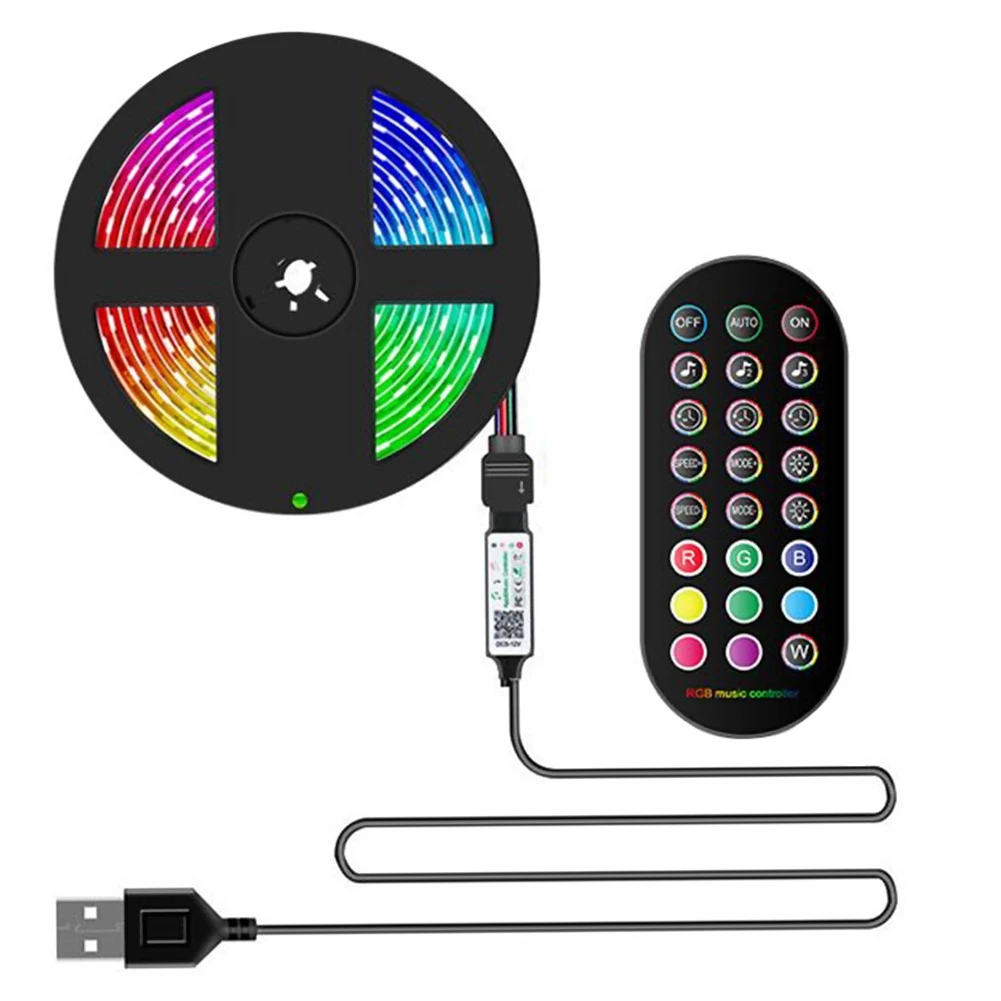 

Фонари со сменой цвета, музыкальная синхронизация, RGB-подсветка 5050SMD, управление через приложение с дистанционным управлением для дома, фотолампы 3 метра