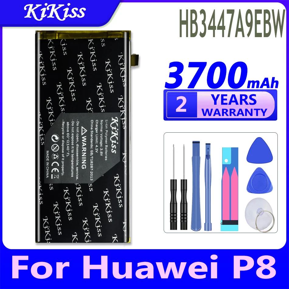 

Аккумулятор KiKiss для Hua Wei HB3447A9EBW 3700 мАч, батареи и инструменты для Huawei Ascend P8 GRA-L09/UL00/CL00/TL00/TL10/UL10