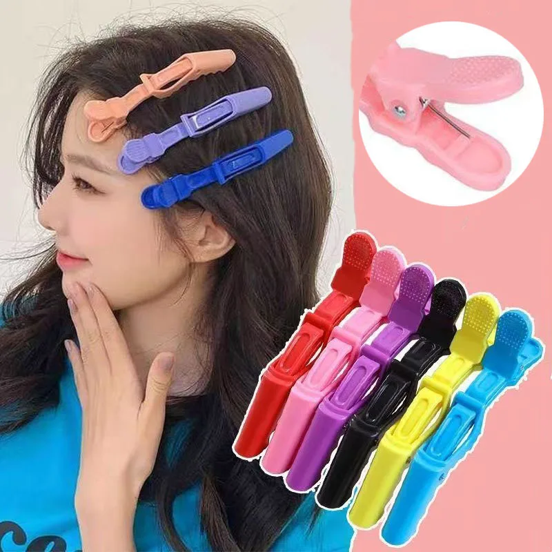 

5 шт., заколка для волос из кожи аллигатора, пластиковая нескользящая шпилька, черный, розовый, прочный зажим для волос, парикмахерские аксессуары для укладки для женщин и мужчин