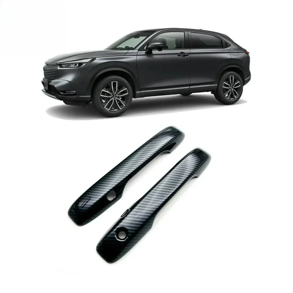 Car Carbon Fiber Front Door Handle Cover Trim Sticker Door Handle Bowl Cover Trims For Honda HRV HR-V Vezel 2021 2022