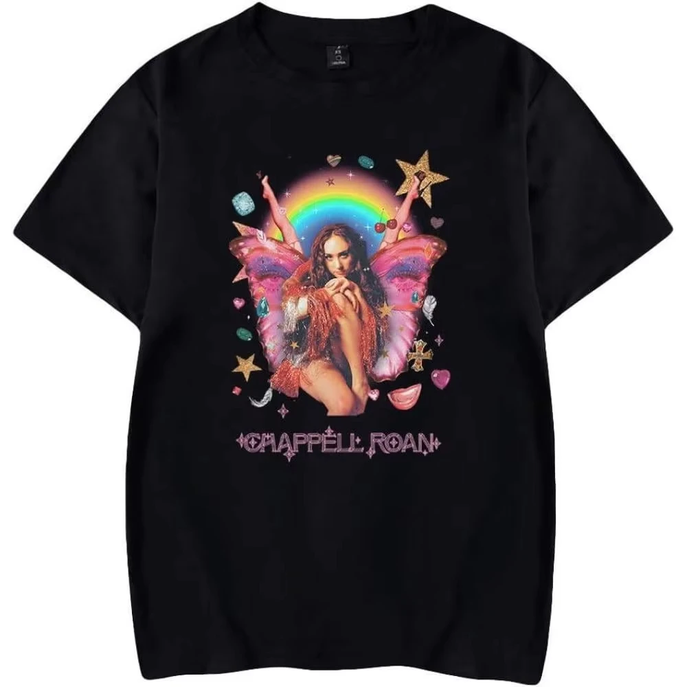 

25 Chappell Roan Fairy Merch футболка с коротким рукавом унисекс модный топ с круглым вырезом 100% хлопок повседневная мужская футболка дышащая одежда
