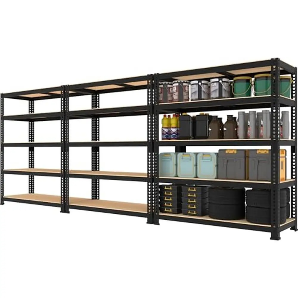 

Adjustable Metal Garage Storage Shelves 5 Tier Heavy Duty Utility Shelving Unit 36" x 16" x 72" H Organize Garage Warehouse