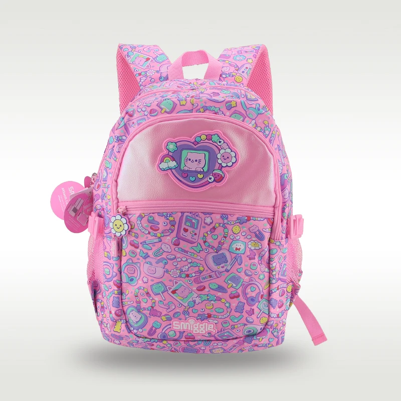 

Australia Smiggle hot-selling original children's backpack cute pink sweetheart big schoolbag 16 inches