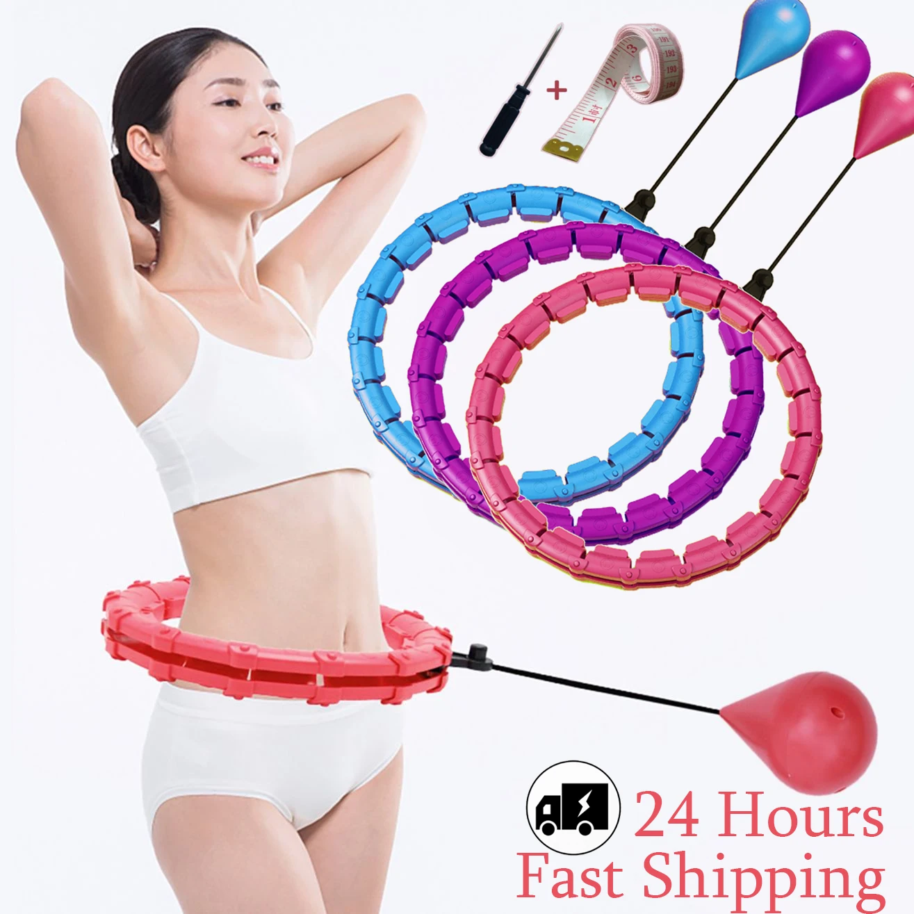 24 Sections Fitness Smart Sport Hoops Adjustable Thin Waist Exercise Gym Fitness Equipment Waist Easy Weight Loss Hola Outdoor