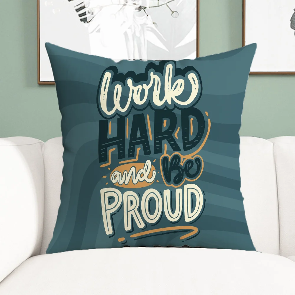 Lettering Quote Decorative Pillows for Sofa Cushions Covers Cushion Cover 40x40 Decoration Living Room Silk Pillowcase 50x50