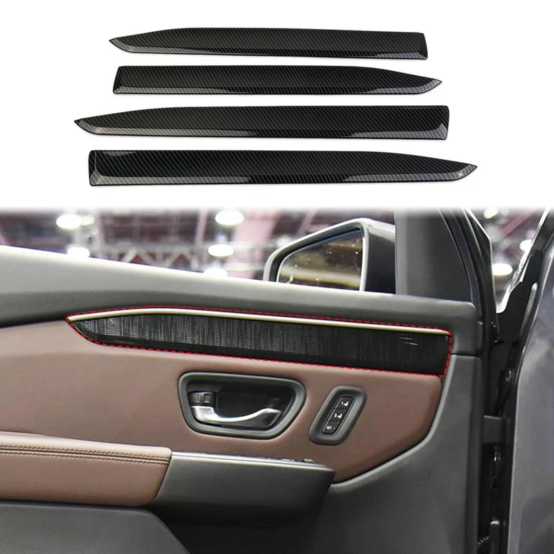 Well-For Honda Pilot 2023 2024 Car Inner Door Panel Cover Trim Acessories ABS Carbon Fiber