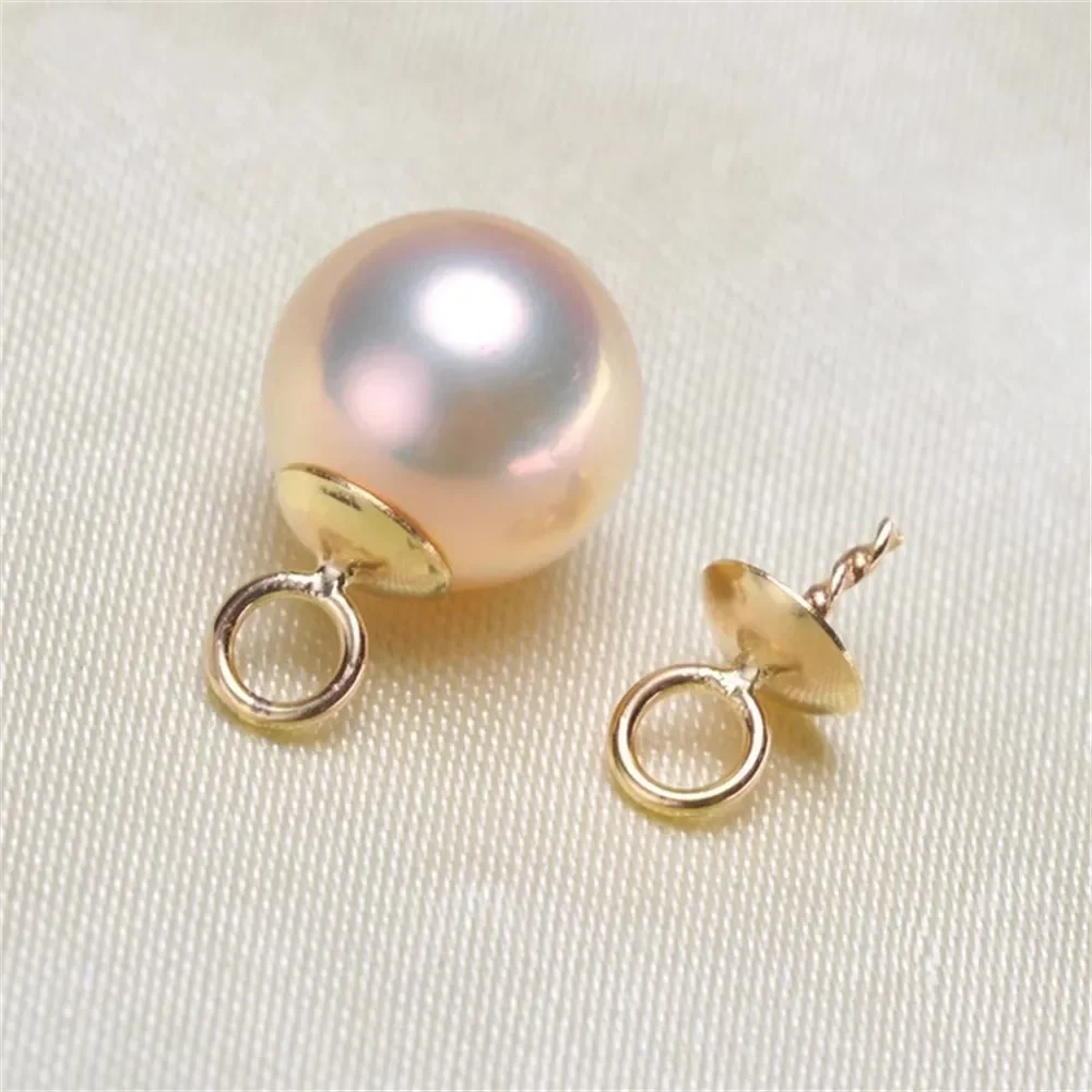 

DIY Accessories G18K Gold Pendant Empty Support 4.5mm Thick Pearl Pendant Necklace Pendant Fit 8-12mm G005