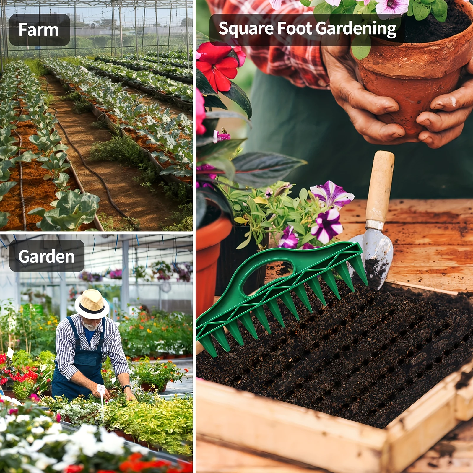 

Multi-functional Seed Spacer Tool Handheld Seed Planter Tool Seed Dibber for Planting Seeds Laying Out Ideally Spaced Rows