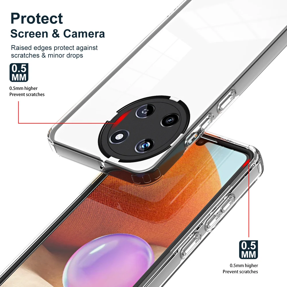 KEYSION Shockproof Clear Case for Realme 11 4G 11 Pro+ 5G Transparent Soft TPU Silicone+PC Phone Cover for OPPO Realme 11 Pro 5G