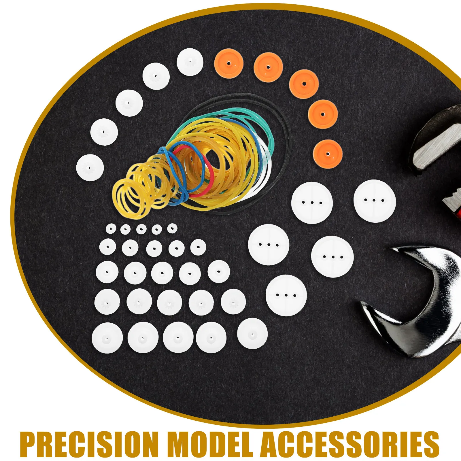 1Set Rubber Transmission Belt Plastic Pulley Combination Package for DIY Rc Car Science Experiment Mechanical Projects Quiet