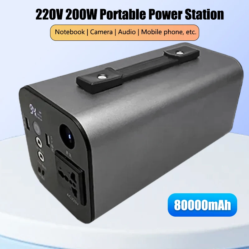 300W 220V Portable Power Station 80Ah Battery for Outdoor Camping RV Travel Campervan Emergency Drone Backup Power Bank Supply