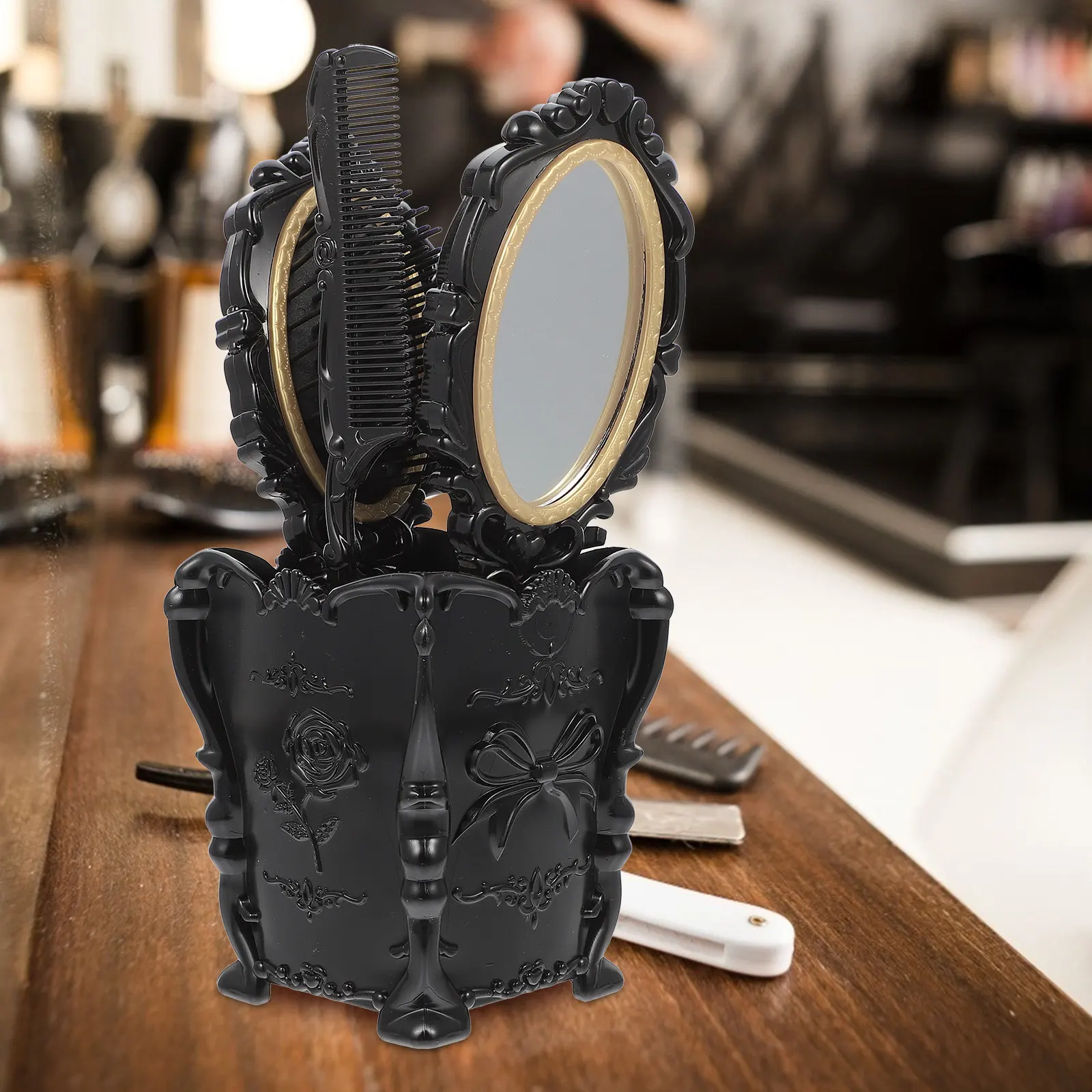 

Набор: антистатическая массажная расческа для кожи головы, расческа-щетка с воздушной подушкой, ручное зеркало. Для салонов и домашнего использования, для распутывания волос и удаления узлов.