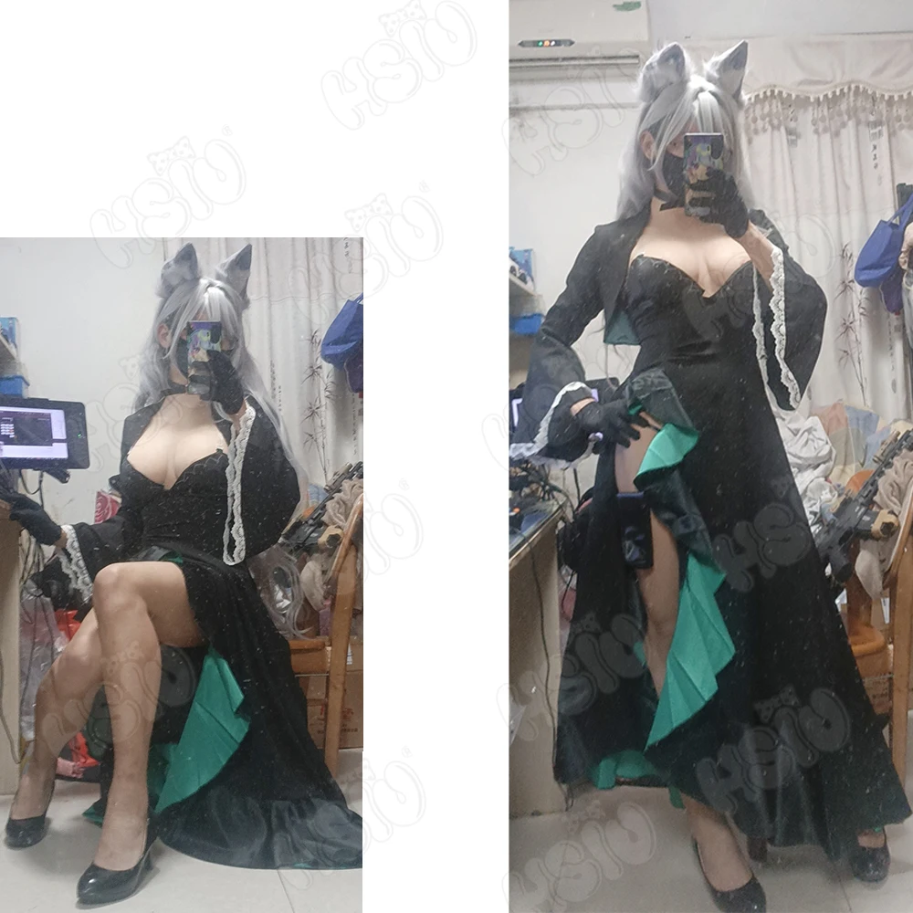 Peruka do Cosplay odzież Sunaokami Shiroko peruka z włókna syntetycznego gry niebieskie archiwum peruka do cosplay 「 HSIU 」 srebrnoszary długa