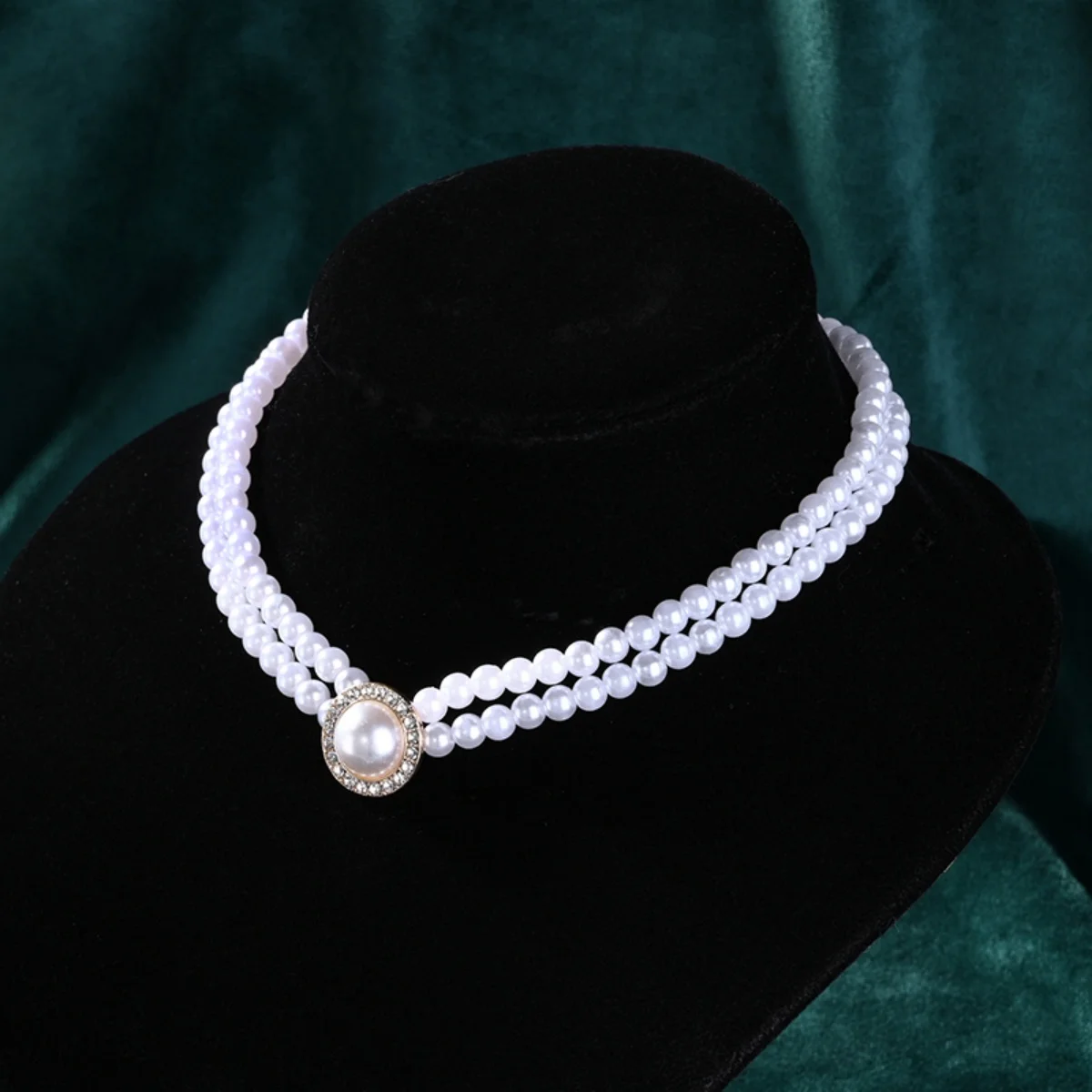 Vintage Gatsby Jewelry Set Crystal Simulated Pearl Chandelier Necklace Earrings for Women 1920s Inspired Party Gift