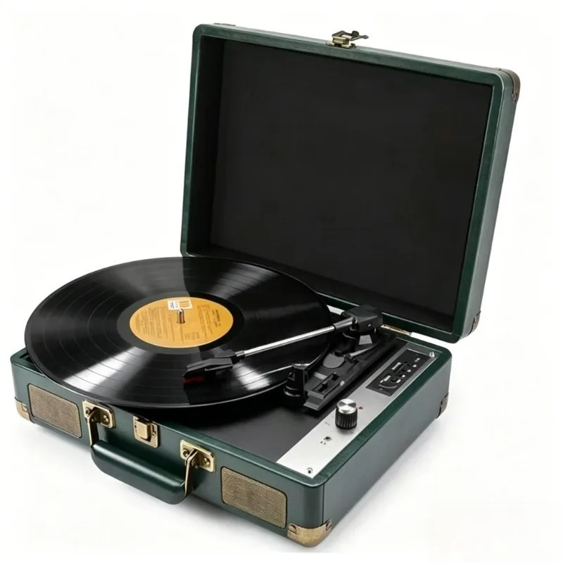 Vintage household ruby stylus vinyl record player, living room decoration vintage stereo phonograph