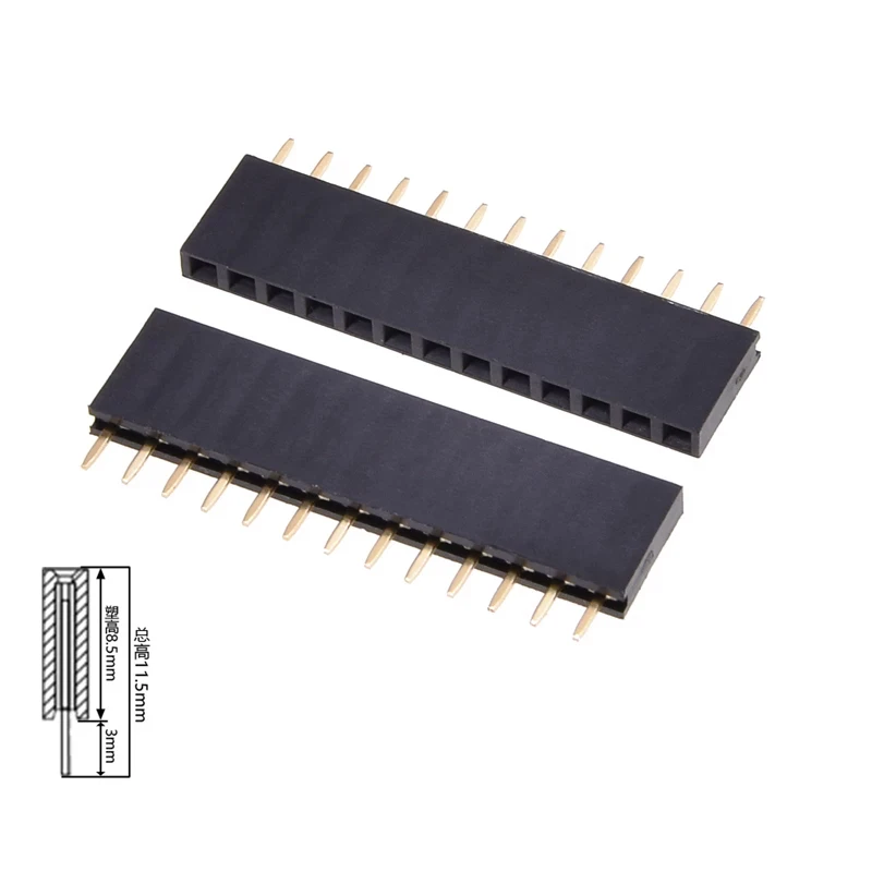 10Pcs Single Row Pin Header Female Connector for PCB