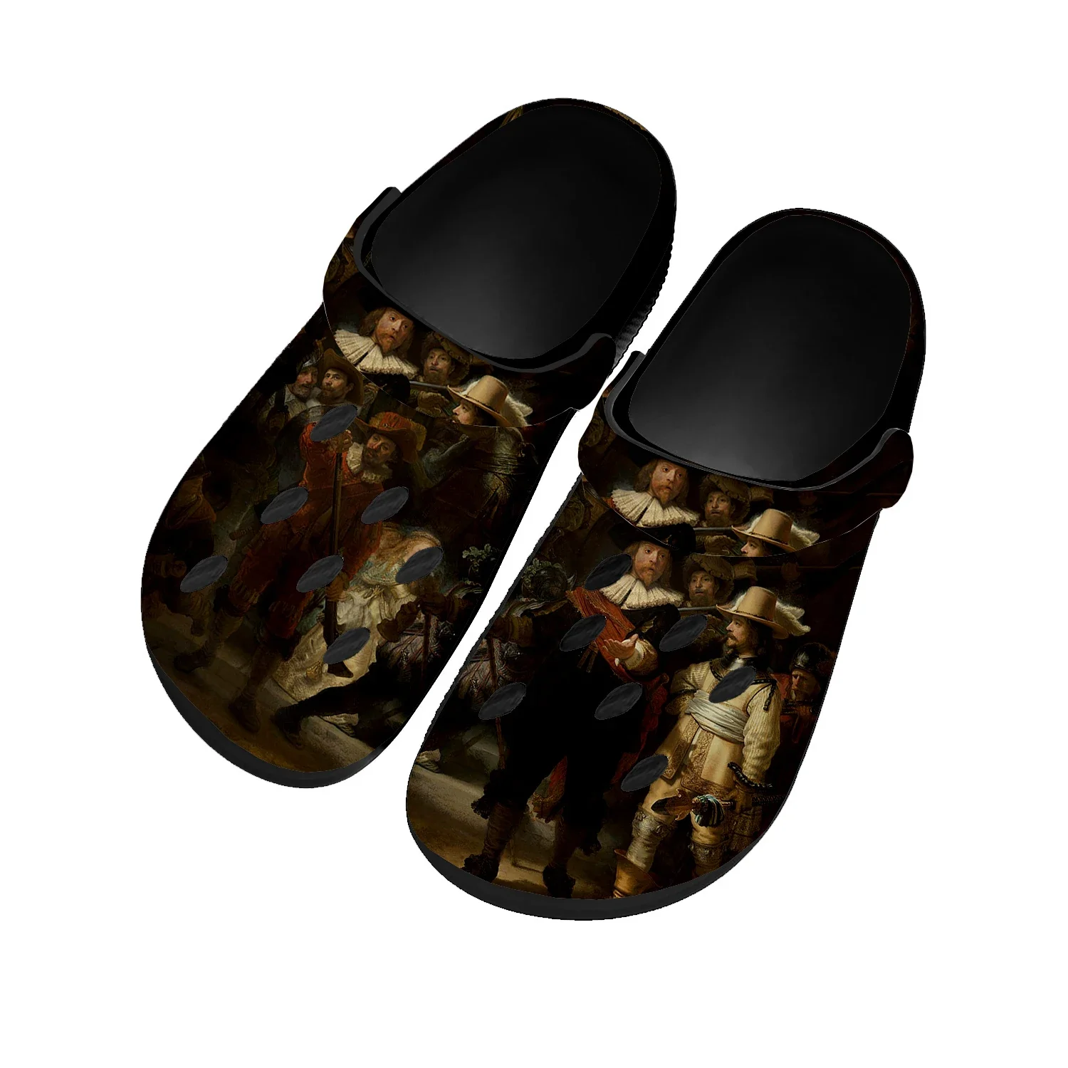 

Rembrandt van Rijn De Nachtwacht Home Clogs Custom Water Shoes Mens Womens Teenager Sandals Garden Clog Beach Hole Slippers