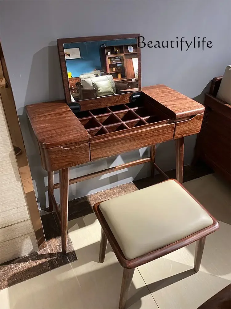 To Ebony Dresser Full Solid Wood Small Size Bedroom Up And Down Flip Mirror Makeup Table Makeup Table