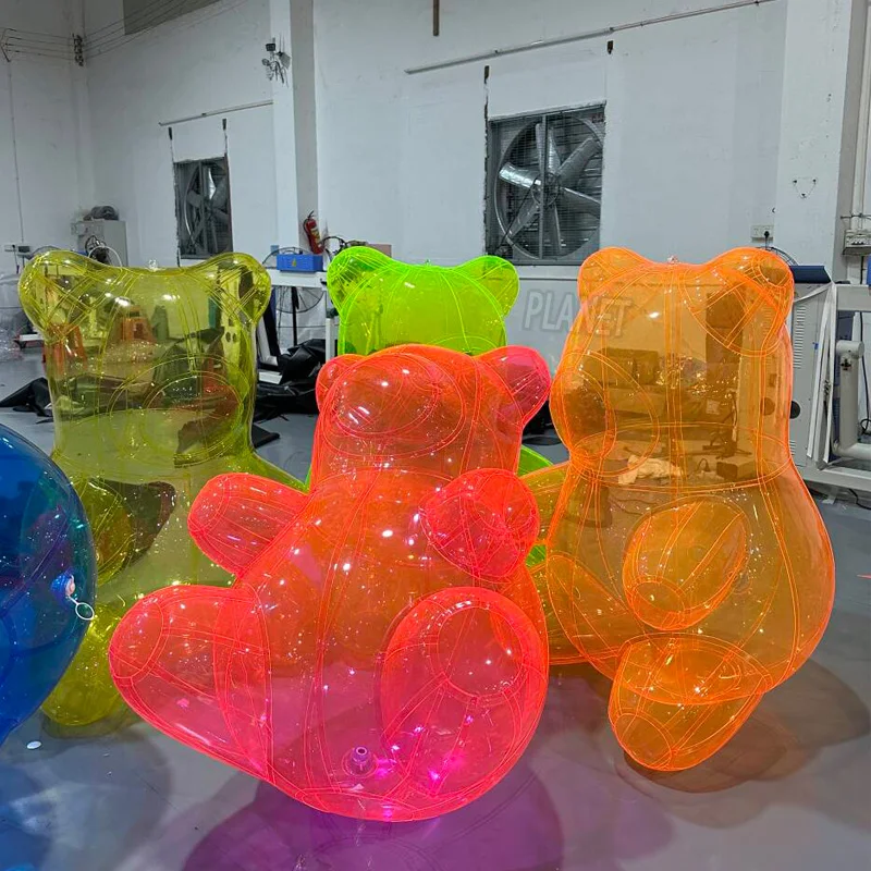 New Design Clear PVC Inflatable Bear Transparent Inflatable Bear Gummy Bear for event decoration