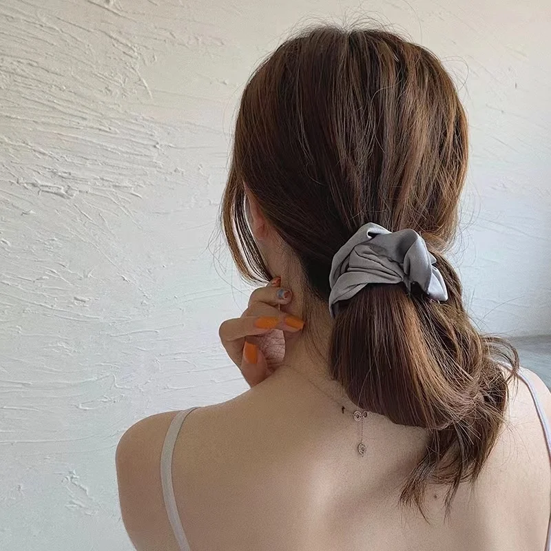 100% Pure Mulberry 22 Momme Silk Scrunchie 4cm Hair Accessories Silk Hair Band 6A Grade Fiber Silk Hair Ties