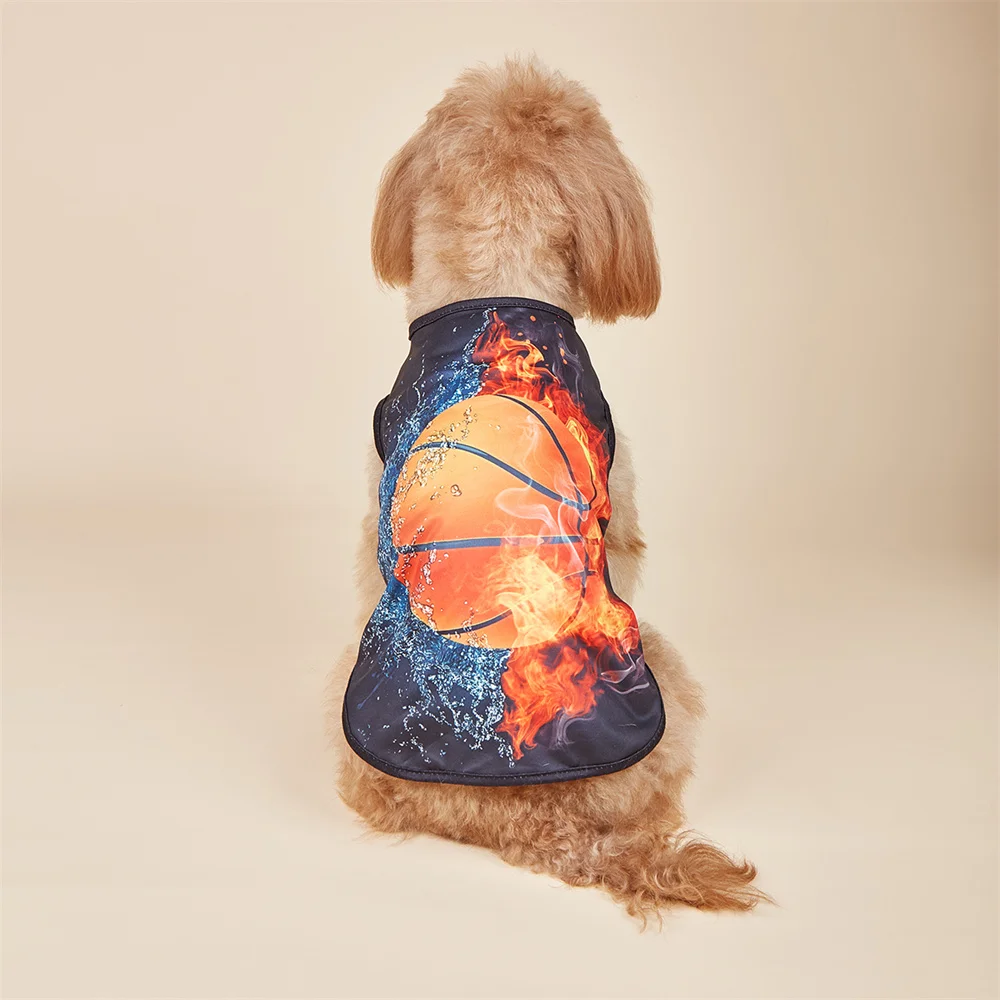 Sports Basketball Pattern Pets Vest Dog Tank Top Cute  Breathable Pet Clothes Sleeveless T-Shirt for Puppy Cat