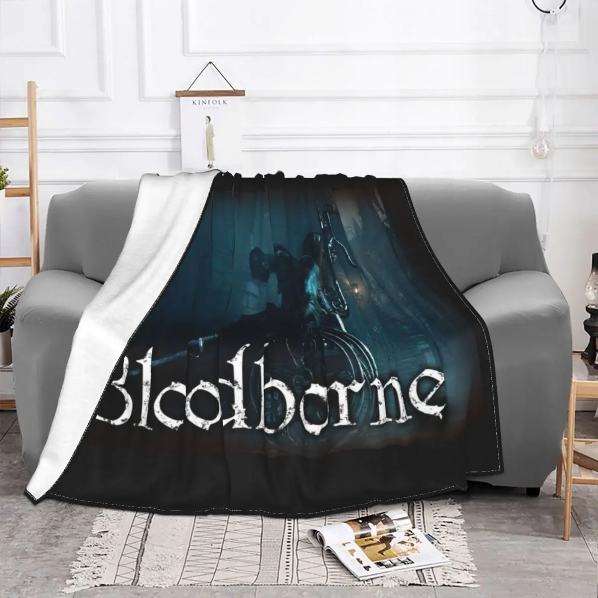 Bloodborne Knitted Blanket Lady Maria Game Flannel Throw Blankets Home Couch Printed Soft Warm Bedspread