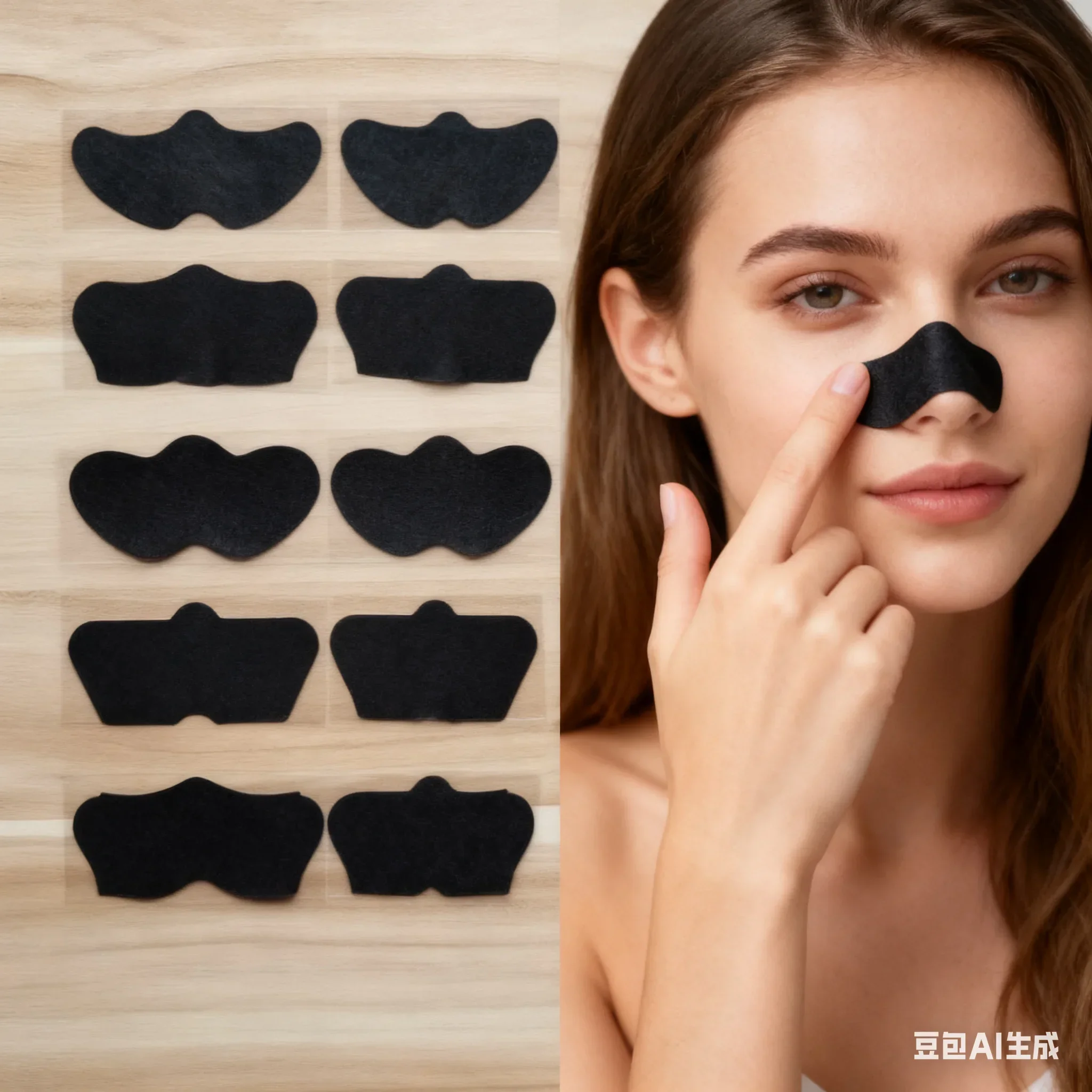 60 قطعة من شرائط الأنف لإزالة الرؤوس السوداء من فحم الخيزران قناع تقشير لتنظيف المسام T-Zone وعلاج الرؤوس البيضاء #1