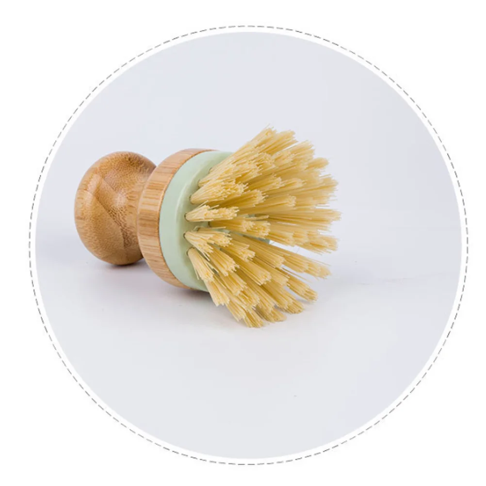 

1Pcs Wooden Pan Brush Eco Friendly Kitchen Dish Brush Short Handle Non Slip Strong Cleaning for Pots Bowls Shoes